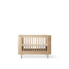 OLIVER FURNITURE WOOD MINI+ COT BED INCL. JUNIOR KIT, OAK