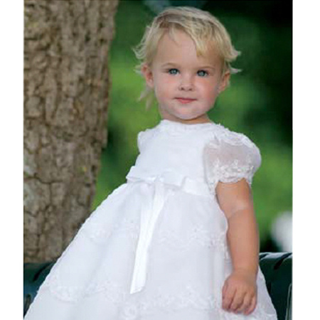 SARAH LOUISE Girls tulle and organza dress in white