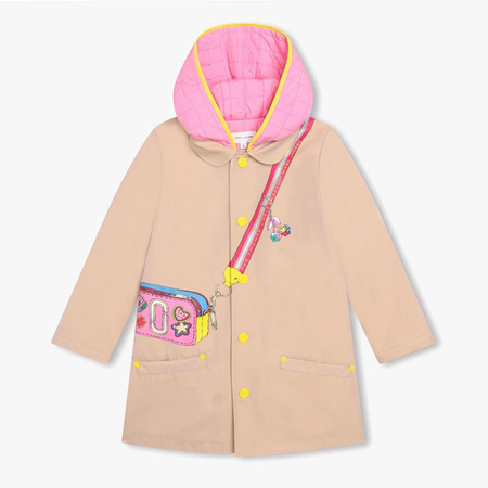 THE MARC JACOBS Girls beige hooded snapshot trench coat