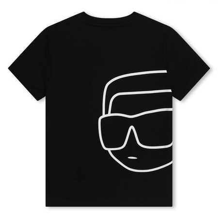 KARL LAGERFELD T-shirt dziecięcy dla chłopca z nadrukiem logo czarny
