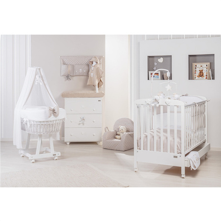 PICCI Nene embroidered blanket with bear application white and beige