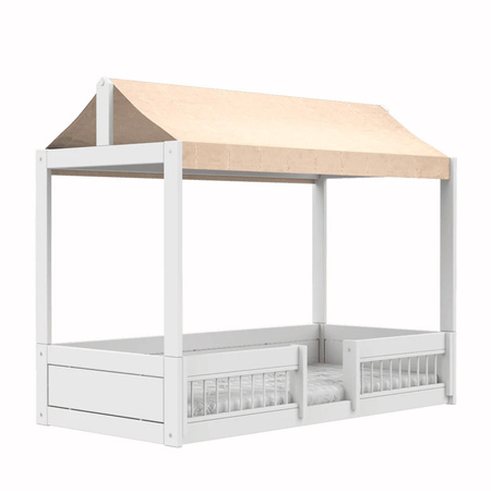 LIFETIME Kidsrooms Kid's Montessori Bed 90x200 with roof frame and safety rails