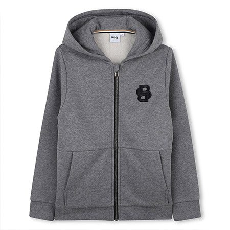 BOSS Kids Bluza chłopięca z kapturem szara