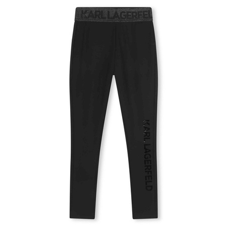 KARL LAGERFELD Kids Girls black leggings with logo