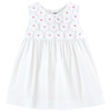 LILI GAUFRETTE Sukienka niemowlęca ozdobiona kwiatuszkami biała