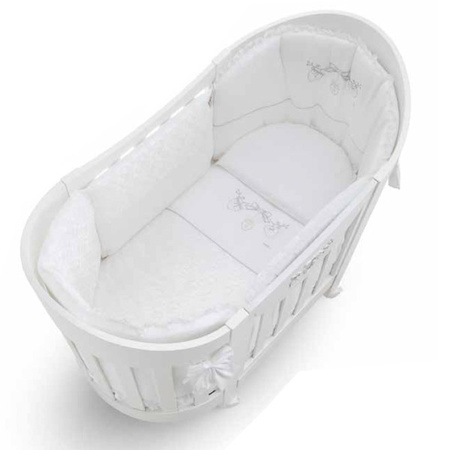 ItalBaby Łóżeczko dziecięce okrągłe białe