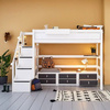 LIFETIME Kidsrooms Łóżko High Sleeper 177 cm ze schodami 90x200 cm, białe