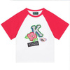 KENZO Kids T-shirt dziewczęcy z krótkim rękawem biało-różowy