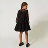 TWINSET Girls short dress with heart pattern georgette and duchesse