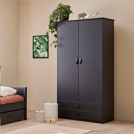 LIFETIME Kidsrooms Szafa dziecięca dwudrzwiowa, black