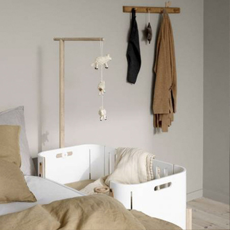 OLIVER FURNITURE Багатофункціональне дитяче ліжечко з розкладною лавкою, 42x88 см, білий/дуб