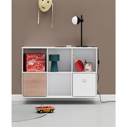 OLIVER FURNITURE Дитяча дерев'яна біла настінна книжкова шафа 3x2