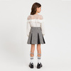 TWINSET Girls short black and white check skirt