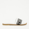 TWINSET Girls sandals optic white with black logo application