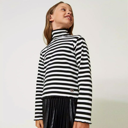 TWINSET Girls striped turtleneck jumper
