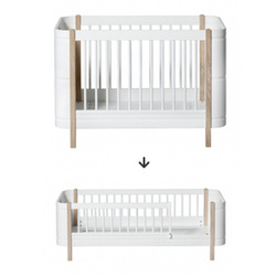 OLIVER FURNITURE Комплект для переобладнання: Дерев'яне розкладне ліжко на дитяче кушетку, білий/дуб