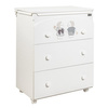 PICCI Lollipop Komoda dziecięca z 3 szufladami i wanienką biała