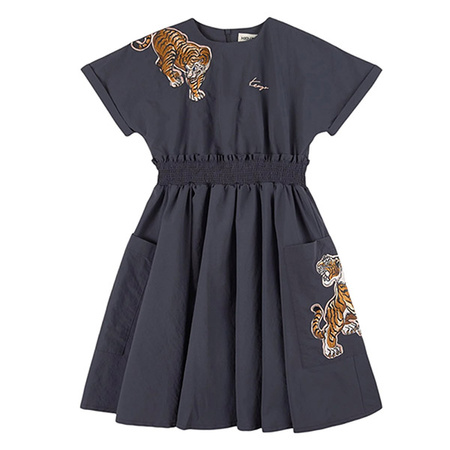 KENZO Kids Girls Charcoal Tiger Dress