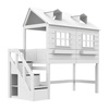 LIFETIME Kidsrooms Łóżko Mid Sleeper 128 cm z Domkiem - Lake House, białe