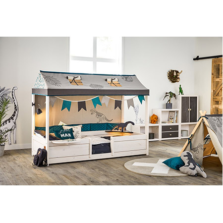 LIFETIME Kidsrooms Łóżko dziecięce z konstrukcją górną Panda Paradise