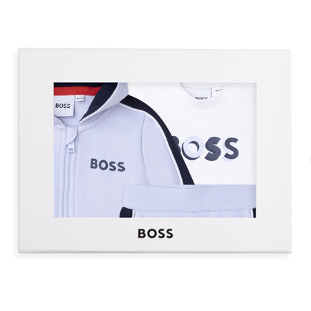 BOSS Kids Dres niemowlęcy dla chłopca trzy-częściowy błękitny