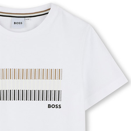 BOSS KIDS T-shirt chłopięcy z krótkim rękawem biały 