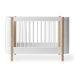 OLIVER FURNITURE Łóżeczko dziecięce Wood MINI white/oak + z pakietem junior do 9 lat