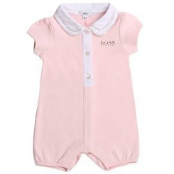 BOSS Kids Pajacyk niemowlęcy polo jasno-różowy