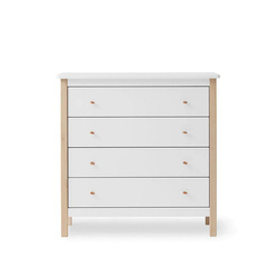 OLIVER FURNITURE Дитячий дерев'яний комод білого/дубового кольору