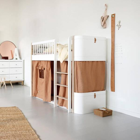 OLIVER FURNITURE CURTAIN FOR WOOD ORIGINAL BUNK BED AND LOW LOFT BED, ROSE