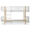 OLIVER FURNITURE Łóżko piętrowe Wood Original Low Bunk Bed, white/oak 90x200 cm