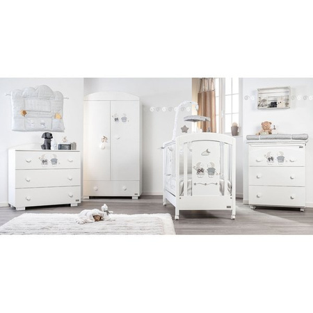 PICCI Lollipop Komoda dziecięca z 3 szufladami i wanienką biała