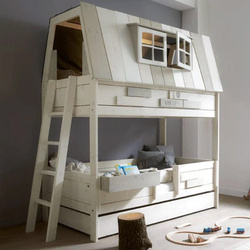 LIFETIME Kidsrooms Łóżko piętrowe 90x200 cm - My Hangout, białe