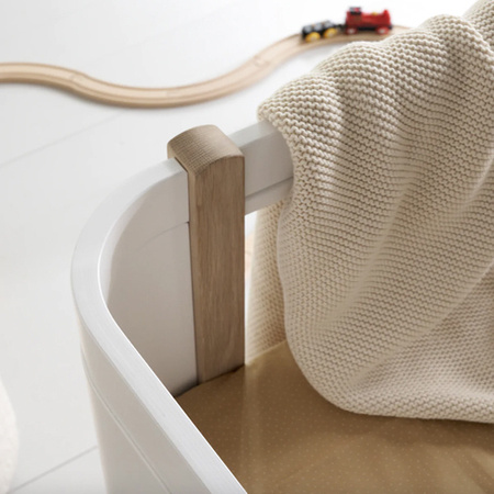 OLIVER FURNITURE WOOD MINI+ COT BED EXCL. JUNIOR KIT, WHITE/OAK