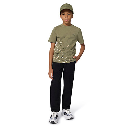 BOSS KIDS T-shirt chłopięcy z krótkim rękawem zielony