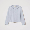 TWINSET Girl's long sleeve t-shirt with necklace print and rhinestones