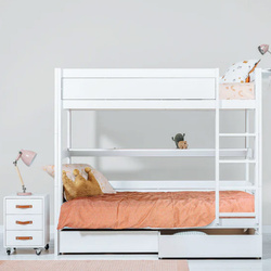 LIFETIME Kidsrooms Łóżko piętrowe 90x200 cm wysokie, białe