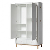 OLIVER FURNITURE WOOD WARDROBE 2 DOOR, WHITE/OAK