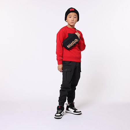 HUGO Kids Boys black cargo pants 