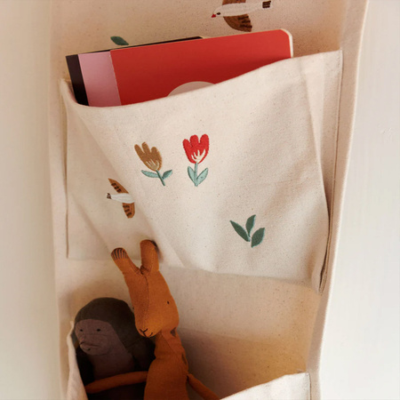 OLIVER FURNITURE Organizer na ścianę z trzema kieszeniami, Songbirds