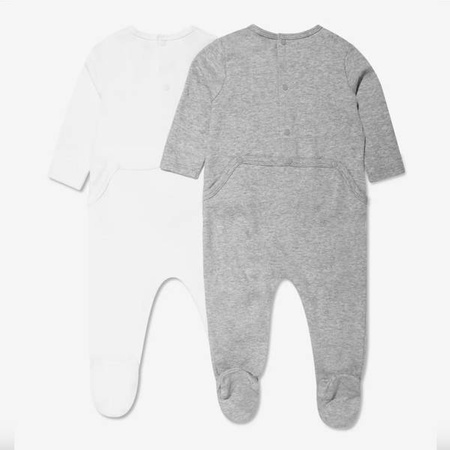 KENZO Kids Baby boys organic cotton Tiger babygrows set in white and grey