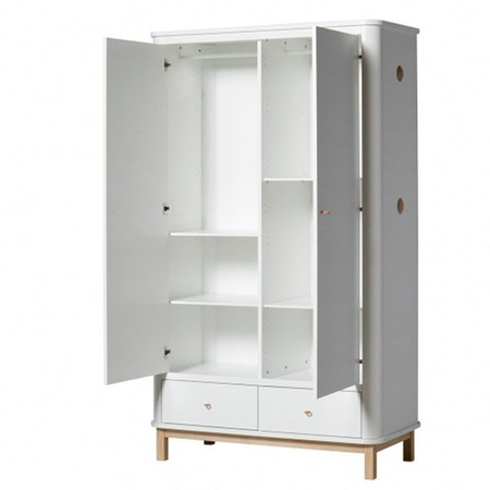 OLIVER FURNITURE Szafa dziecięca dwudrzwiowa WOOD biała/dąb