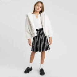 TWINSET Girls short pleated skirt with oval T-charm