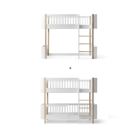  OLIVER FURNITURE Zestaw do przekształcenia łóżka Mini + Low Loft Bed do łóżka Mini+ Low Bunk Bed white/oak