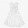 SARAH LOUISE Girls satin ceremonial dress in white