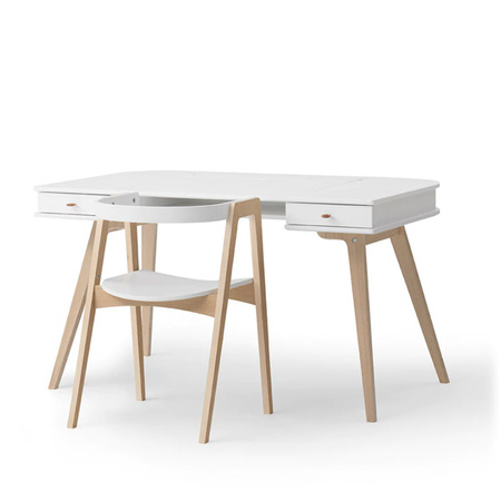 OLIVER FURNITURE Biurko dziecięce Wood białe wys. 66 cm z krzesłem