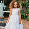 SARAH LOUISE Girls white organza communion dress
