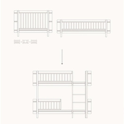 Olver Furniture CONVERSION KIT Mini+ cot bed & Mini+ junior bed to low bunk bed, white