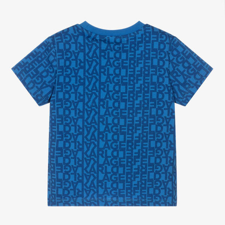 KARL LAGERFELD Boys short sleeve blue t-shirt with logo print