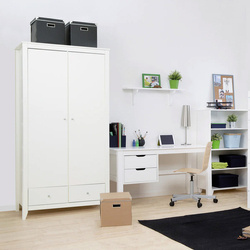 HOPPEKIDS Kids wardrobe with 2 doors and 2 drawers, White